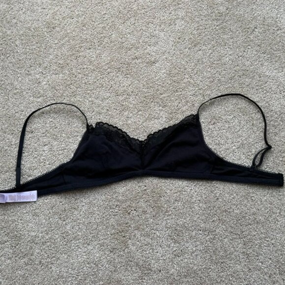 Savage X Fenty Cotton Essentials Lace-Trim Bralette, Black Caviar, size M - Picture 5 of 6